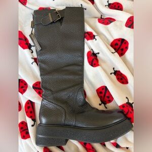Napoleoni Boots pebbled Italian leather tall boots NWT